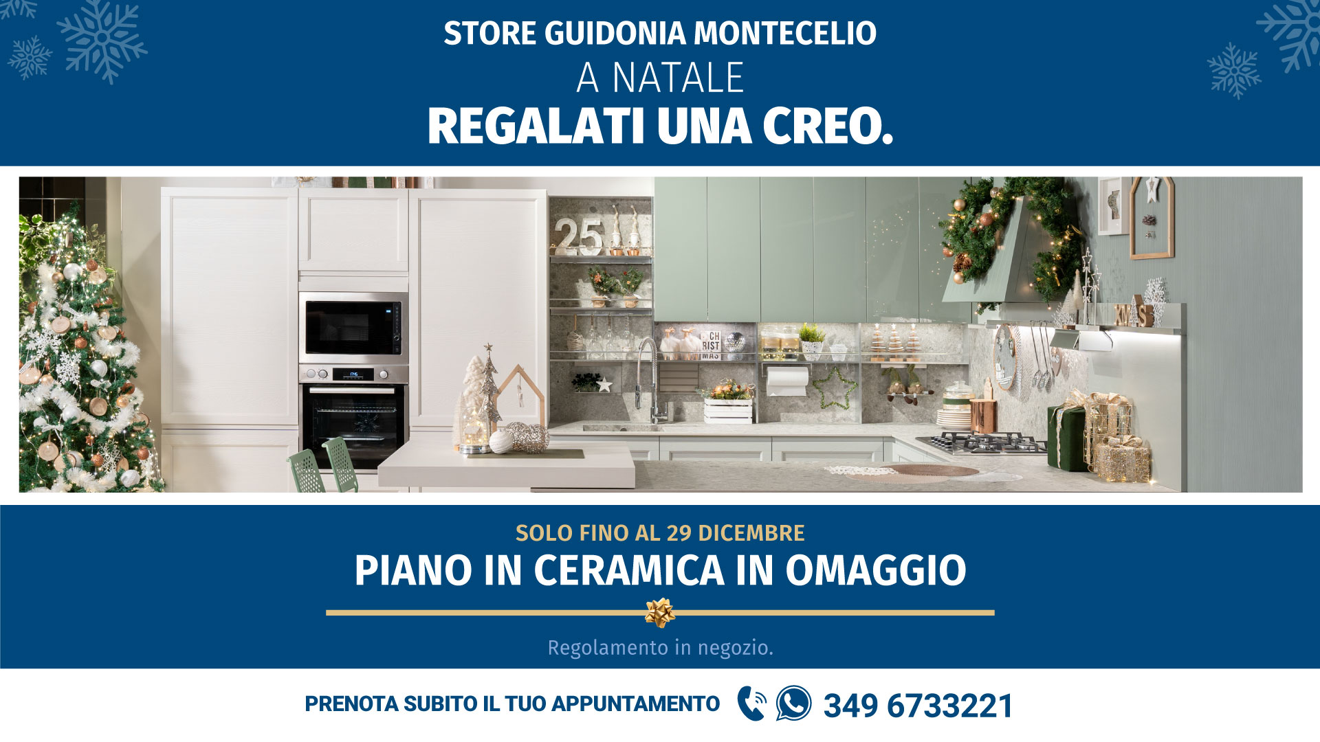 A Natale regalati una CREO Kitchens, in omaggio il piano in ceramica. Hai tempo fino al 29 dicembre! - LUBE CREO Store Guidonia (Roma)